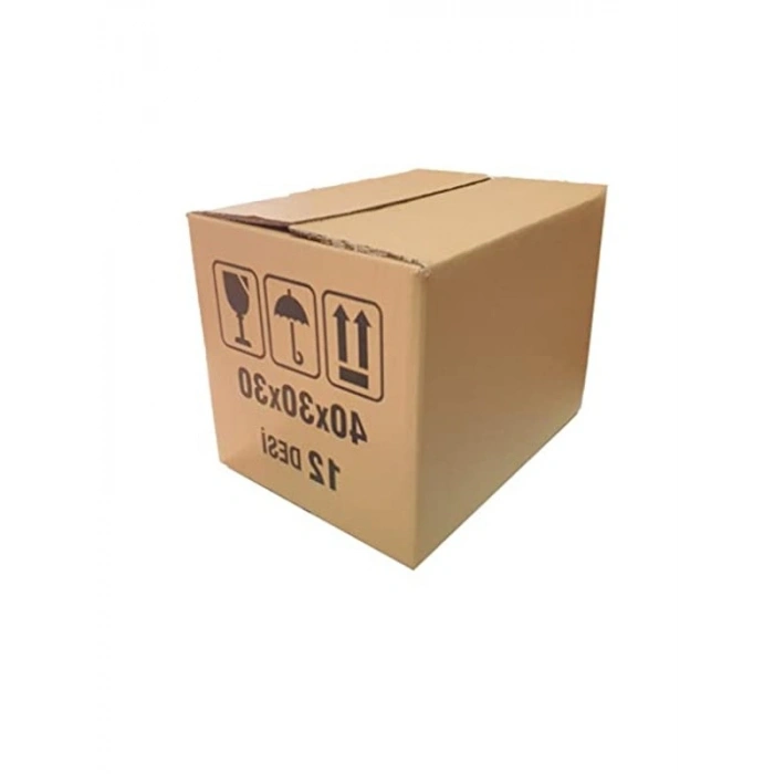 40x30x30 cm Boyutunda 12 Desi Çift Oluklu Karton Koli, 10 Adet