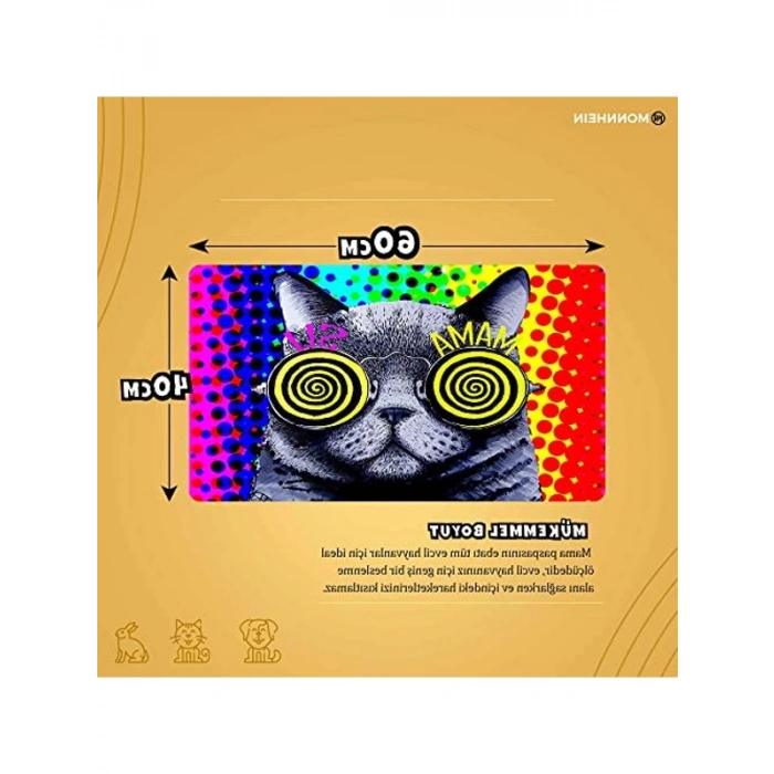 40x60 cm Kolay Temizlenen Su Geçirmez Evcil Hayvan Beslenme Matı
