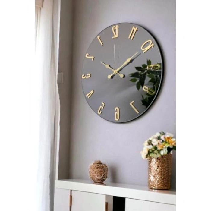 41 cm Gerçek Ayna Görünümlü Pleksi Rakam Duvar Saati