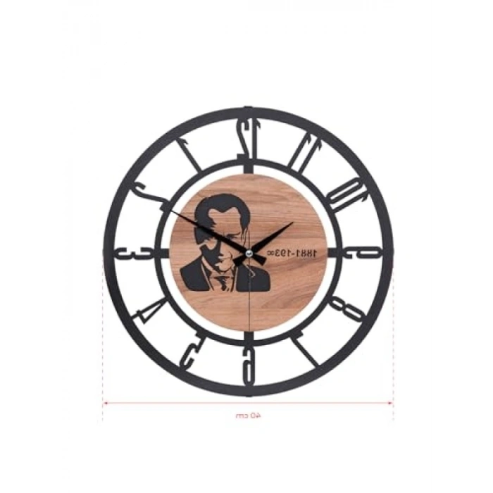 41 Cm Metal Malzemeden Üretilmiş Dekoratif Duvar Saati