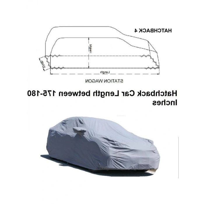 431cm-450cm Boyutlarındaki Hatchback Araçlar İçin Gri Oto Branda