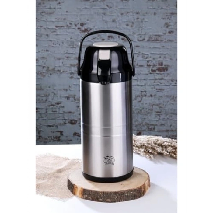 4.5 LT Pompalı Çelik Termos - Sıcak ve Soğuk İçecekler İçin