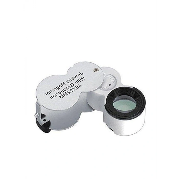 45x22mm Katlanır Ölçekli Optik Lens, 2 Beyaz LED ile