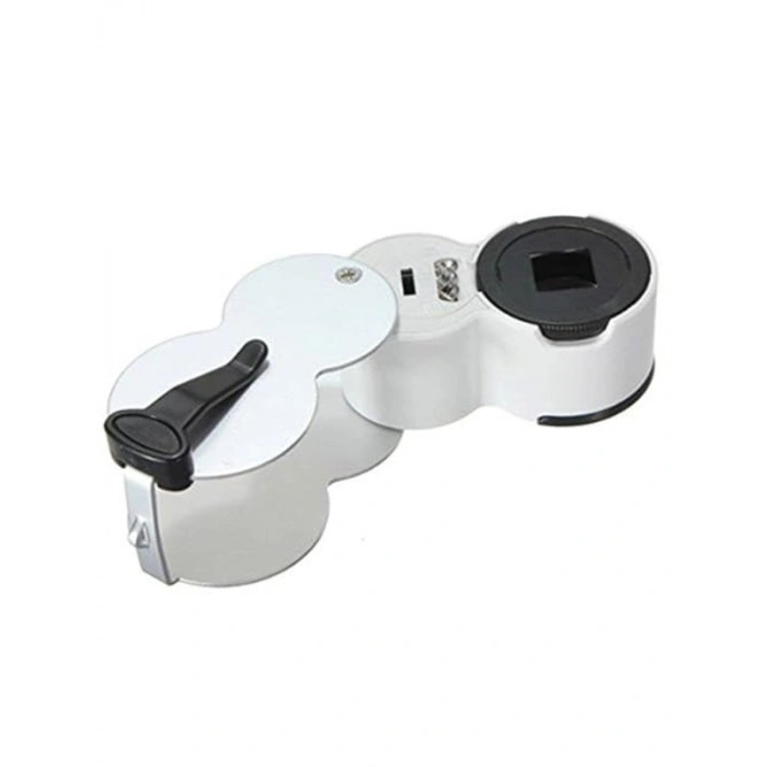 45x22mm Katlanır Ölçekli Optik Lens, 2 Beyaz LED ile