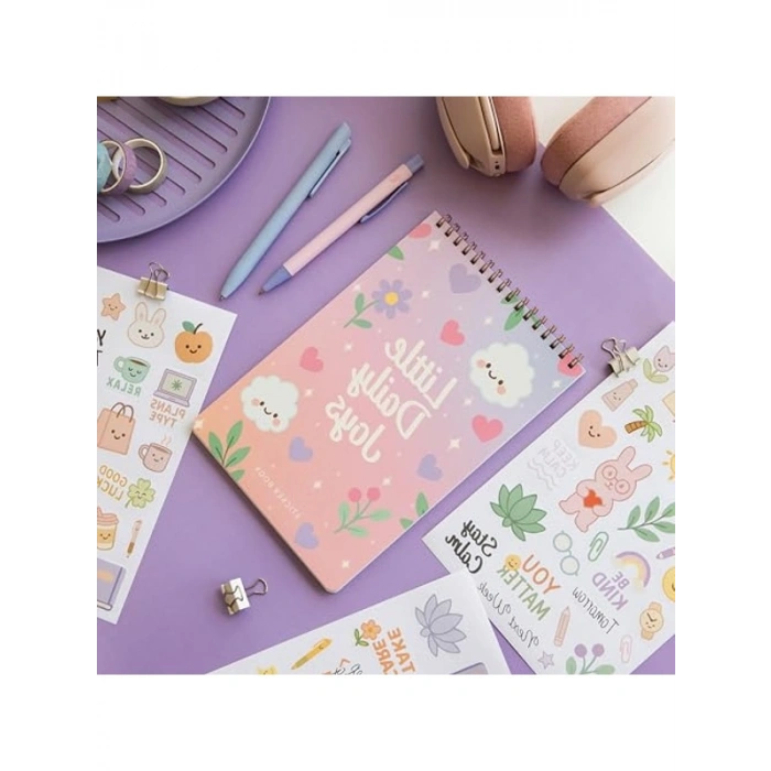 466 Adet Renkli Etiket Defteri, 18 Yaprak A5 Sticker Book