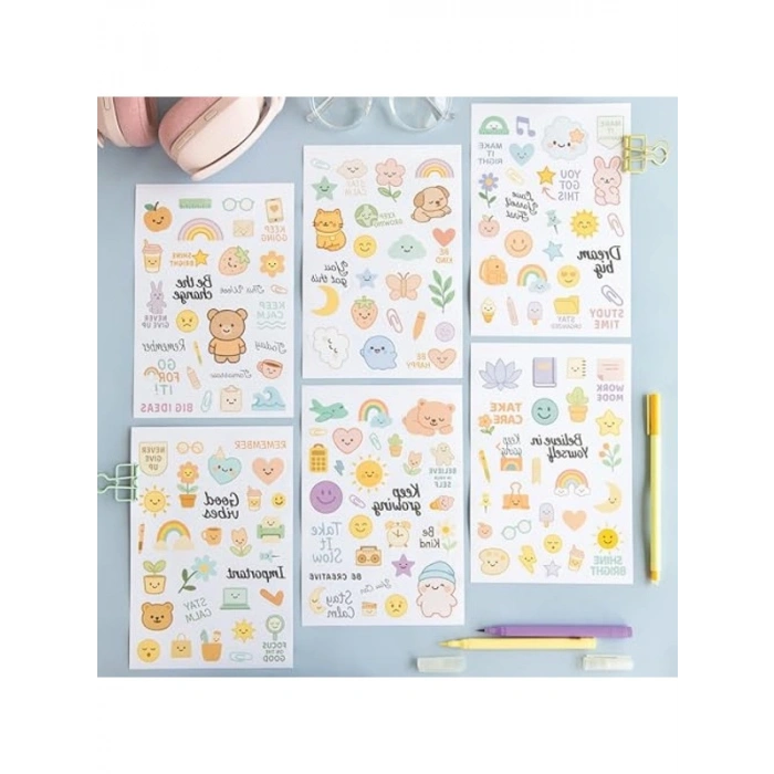 466 Adet Renkli Etiket Defteri, 18 Yaprak A5 Sticker Book