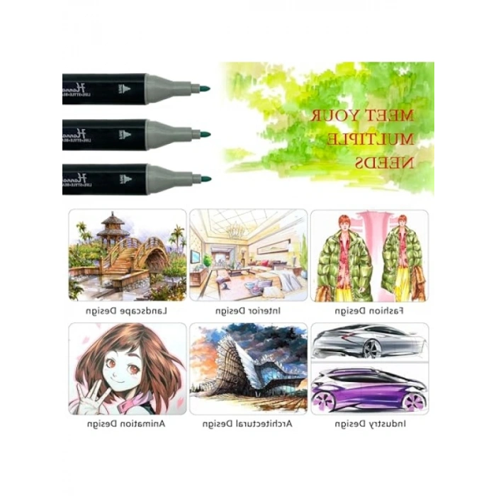 48 Adet Çift Taraflı Marker Boyama Kalem Seti