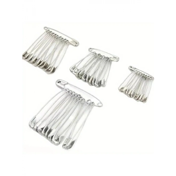 48 Adet Gümüş Çengelli İğne Seti, 2,5-3,5-4 cm Boyut Seçenekleri