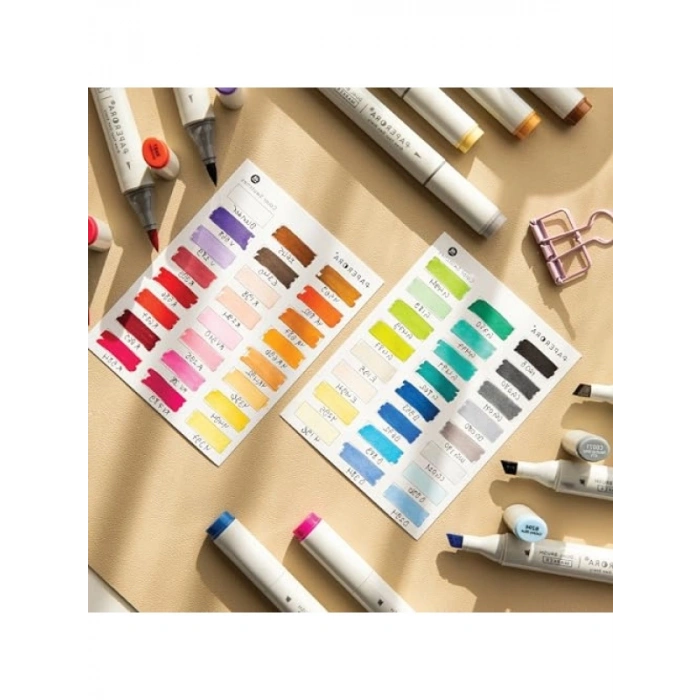 48’li Çift Uçlu Alkol Bazlı Marker Kalem Seti