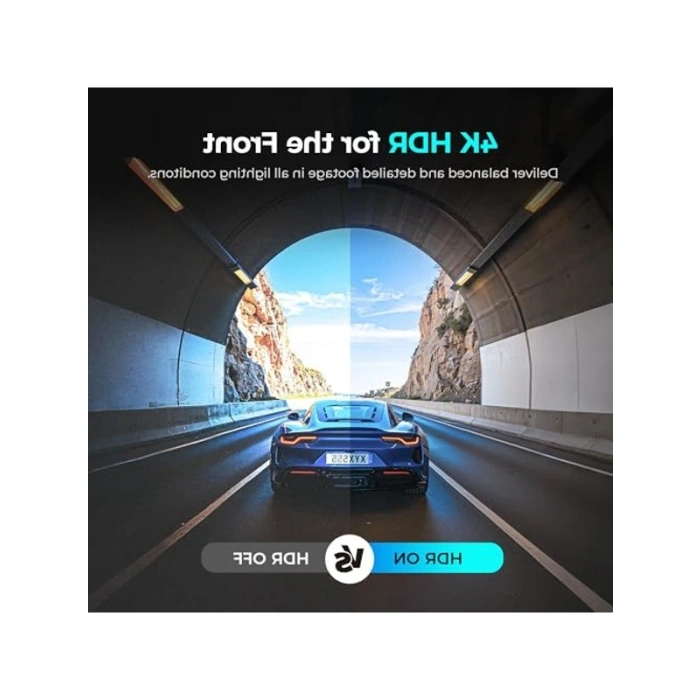 4K Araç İçi Kamera, Wi-Fi ve GPS Özellikli, Dual 2. Nesil