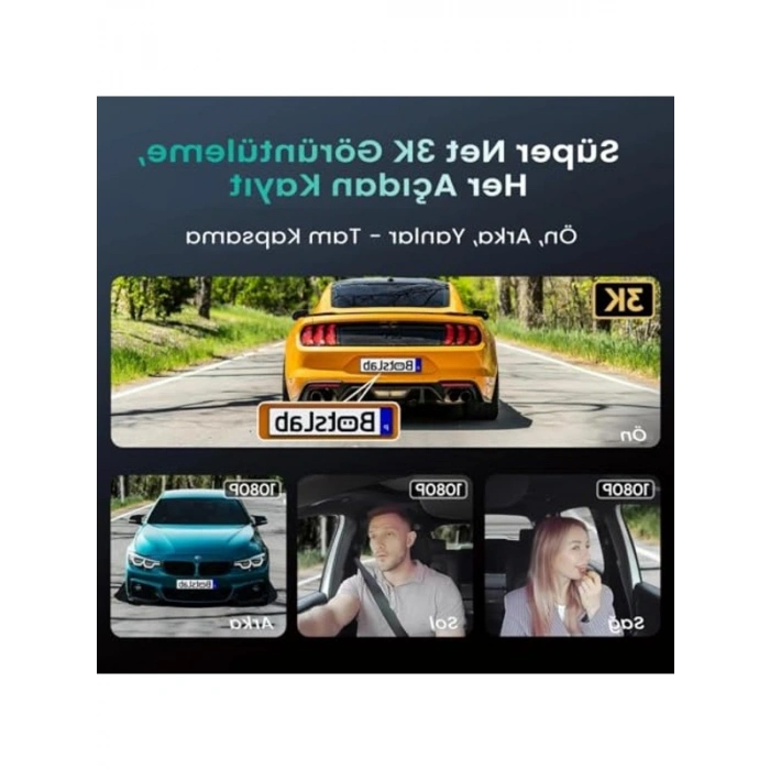 4K Araç Kamerası, Gece Görüş ve G-Sensör ile Geniş Açı Kayıt