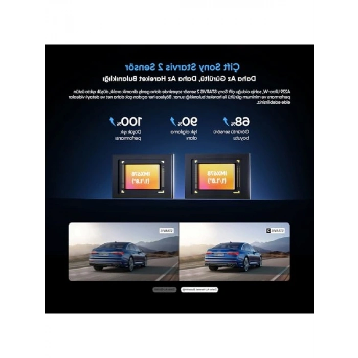 4K Çift Kamera Araç Kamerası - Su Geçirmez, GPS Destekli