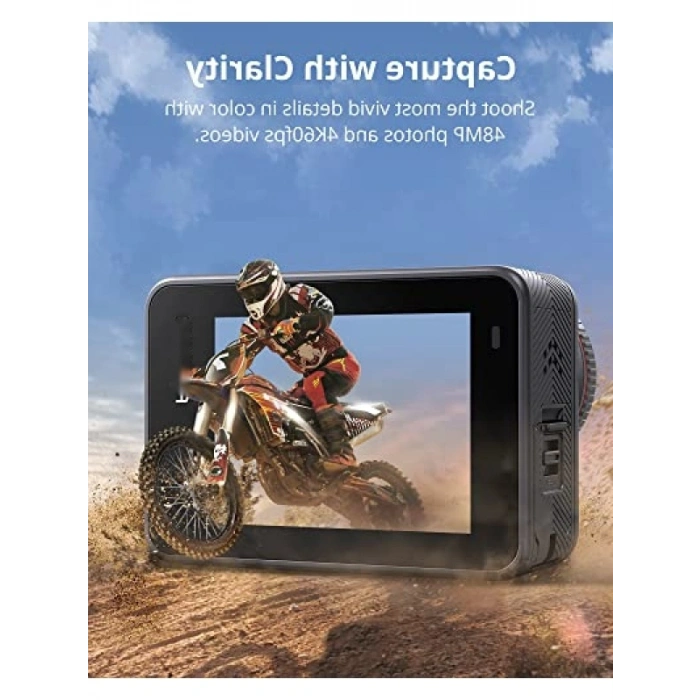 4K60 FPS Aksiyon Kamerası, Su Geçirmez, 48 MP, Geniş Açı