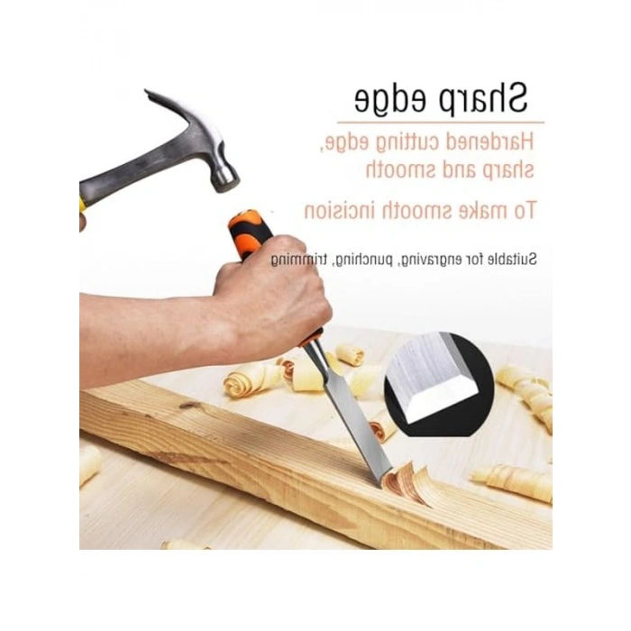 4’lü Ahşap Oyma Keski Seti, 6mm - 24mm, Kaymaz Ergonomik Sap