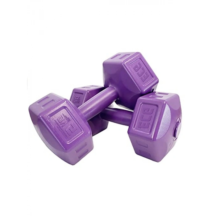 5 Adet Dambıl Seti - 5 x 2 kg Ağırlık, Toplam 10 kg Mor Renkli