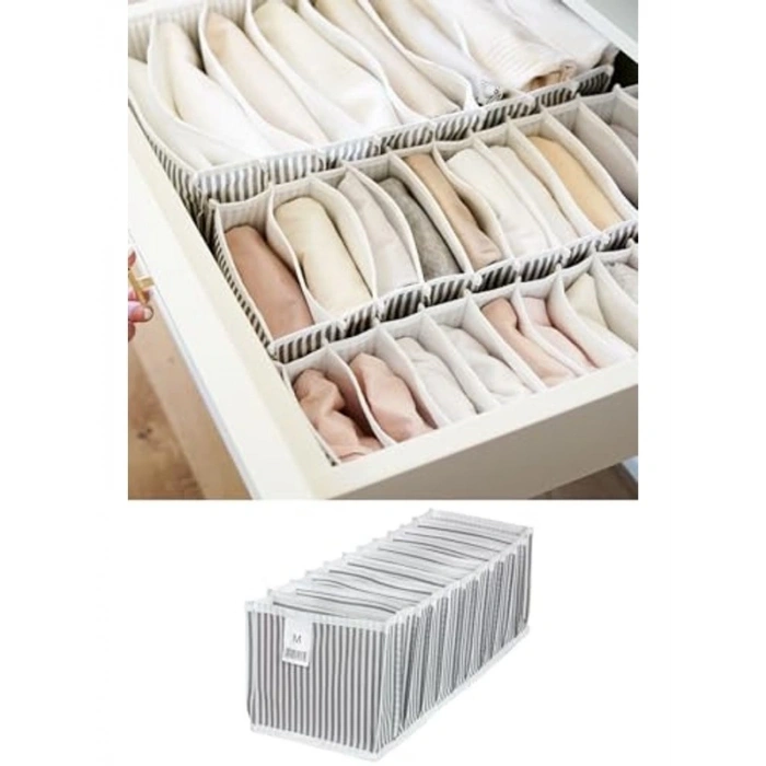 5 Adet Gri Akordiyon Çekmece Düzenleyici Organizer, Medium Boyut