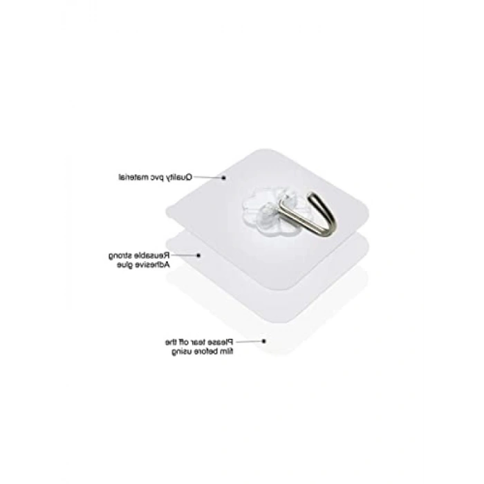 5 Adet Kendinden Yapışkanlı Kapı Duvar Askısı, 6x6 cm