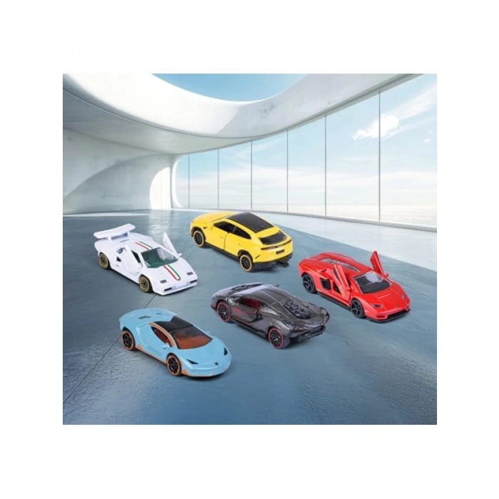 5 Adet Lamborghini Araç Seti - 7,5 cm, Koleksiyonluk Döküm Metal