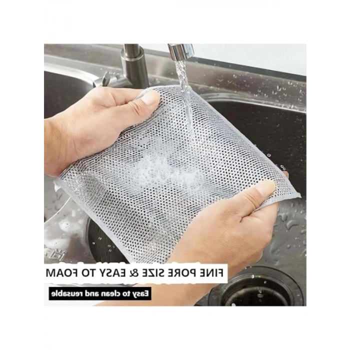 5 ADET Ovalama Bezi, Çizdirmez Bulaşık Teli ile Çok Amaçlı Temizlik