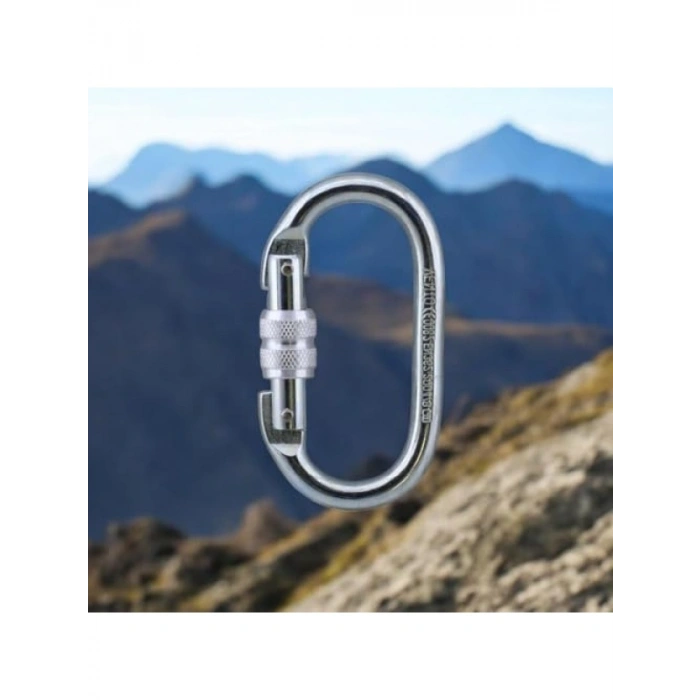 5 Adet Paslanmaz Çelik Kilitli Oval Karabina Kanca