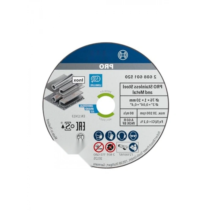 5 Adet Paslanmaz Çelik ve Metal Kesme Diski - 10 mm Yuvalı