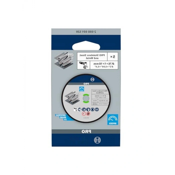 5 Adet Paslanmaz Çelik ve Metal Kesme Diski - 10 mm Yuvalı