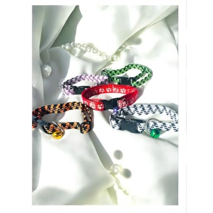 5 Adet Renkli Kedi Tasması Seti