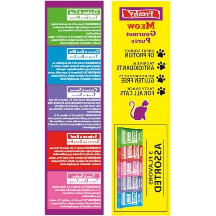 5 Çeşit Gurme Püre Kedi Ödül Maması, 25li Paket