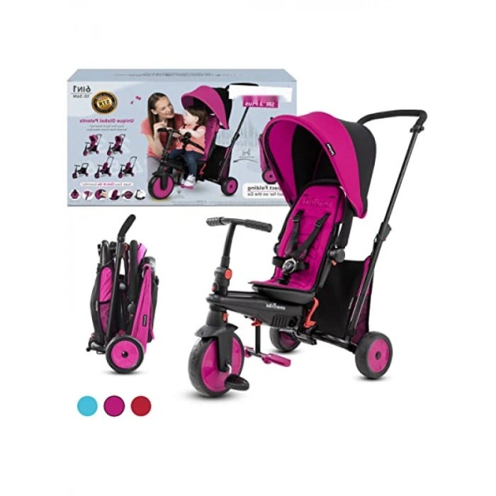 5in 1 Arada Modüler Bebek Arabası ve Üç Tekerlekli Bisiklet - Pembe