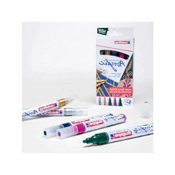 5li Akrilik Markör Seti - Metalik Renkler