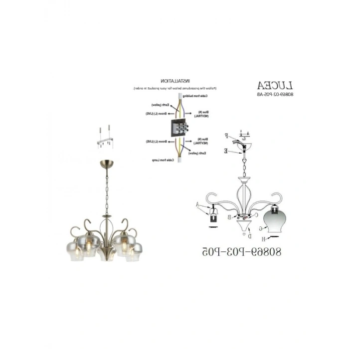5li Aydınlatma Avize Seti - E27 Soket