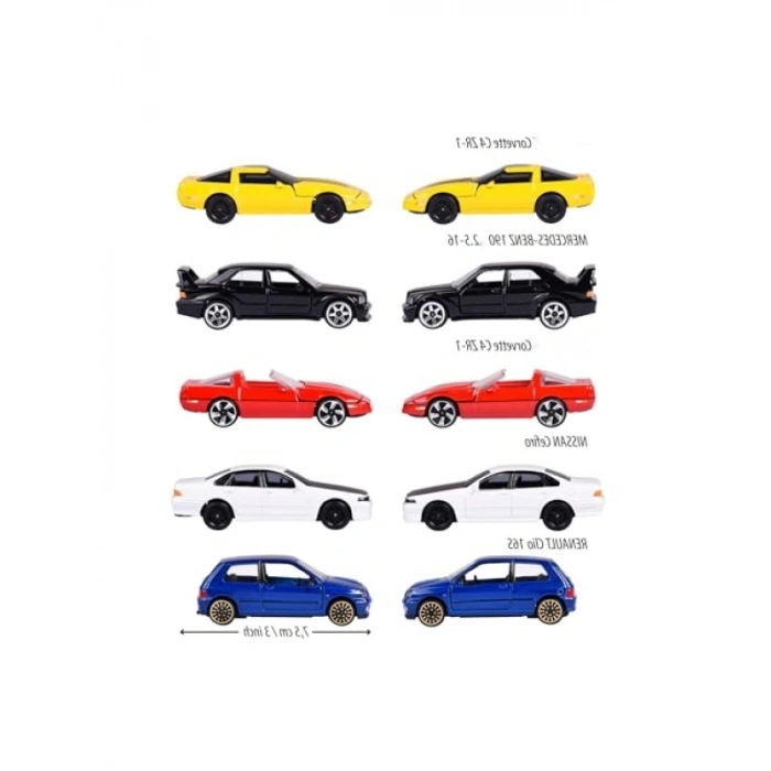 5li Die-Cast Araç Seti - Açılabilir Parçalar