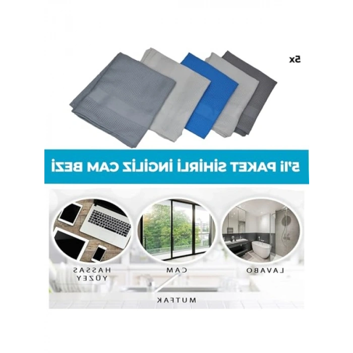 5li Mikrofiber Temizlik Bezi Paketi, 60x40 cm