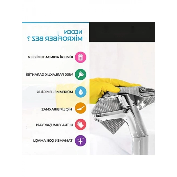 5li Mikrofiber Temizlik Bezi Paketi, 60x40 cm