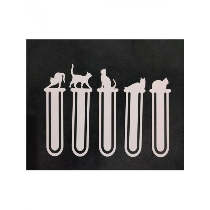 5li Plastik Kedi Kitap Ayraç Seti