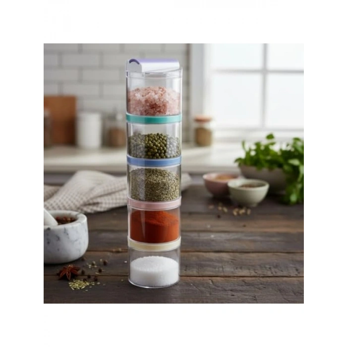 5li Renkli Baharatlık Seti - Akrilik Tasarım
