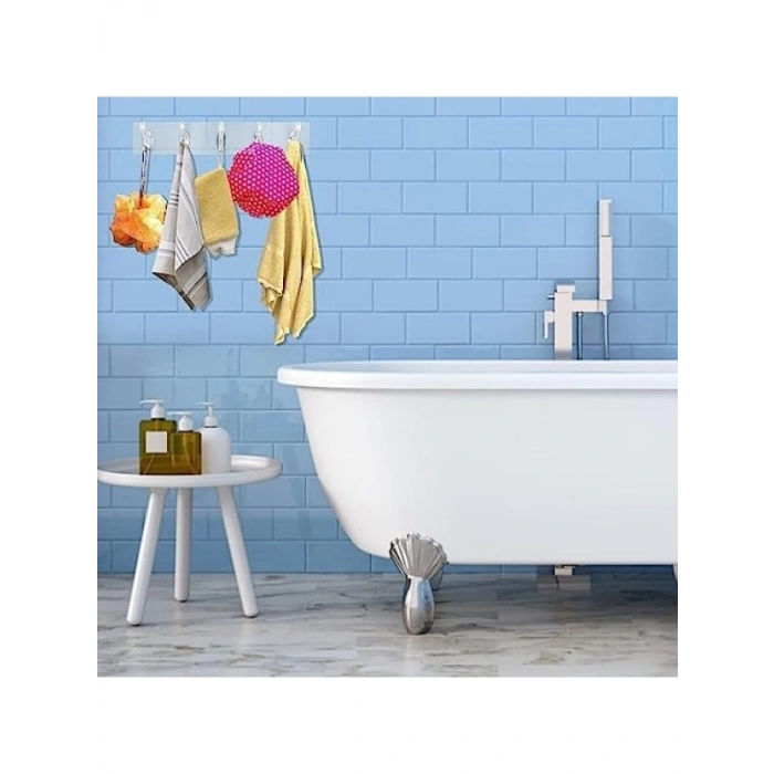 5li Şeffaf Yapışkanlı Duvar Askısı - Pratik Düzenleyici