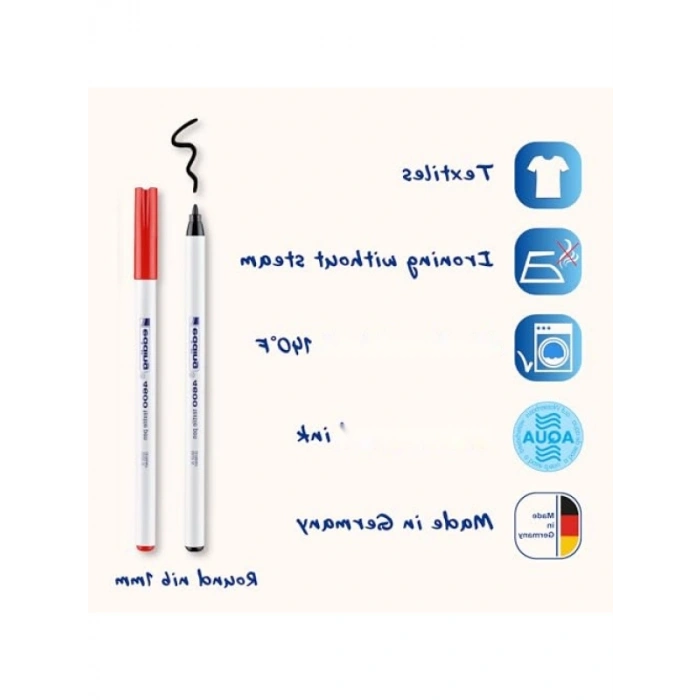 5li Tekstil Kalemi Seti - Siyah, Kırmızı, Mavi, Yeşil, Sarı