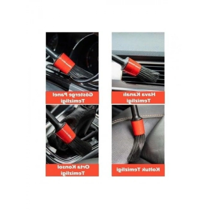 5li Yumuşak Kıllı Araba Temizlik Detay Fırçası Seti