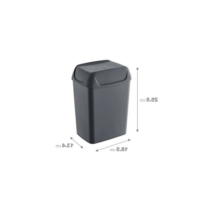 5 LT Kapasiteli Antrasit Renk Çöp Kutusu