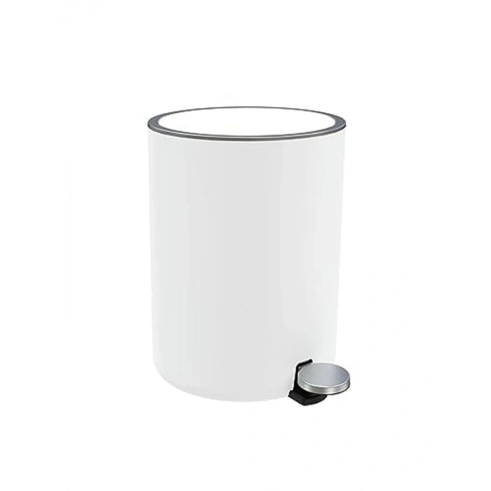 5 Lt Kapasiteli Pedallı Çöp Kovası, Beyaz Renk