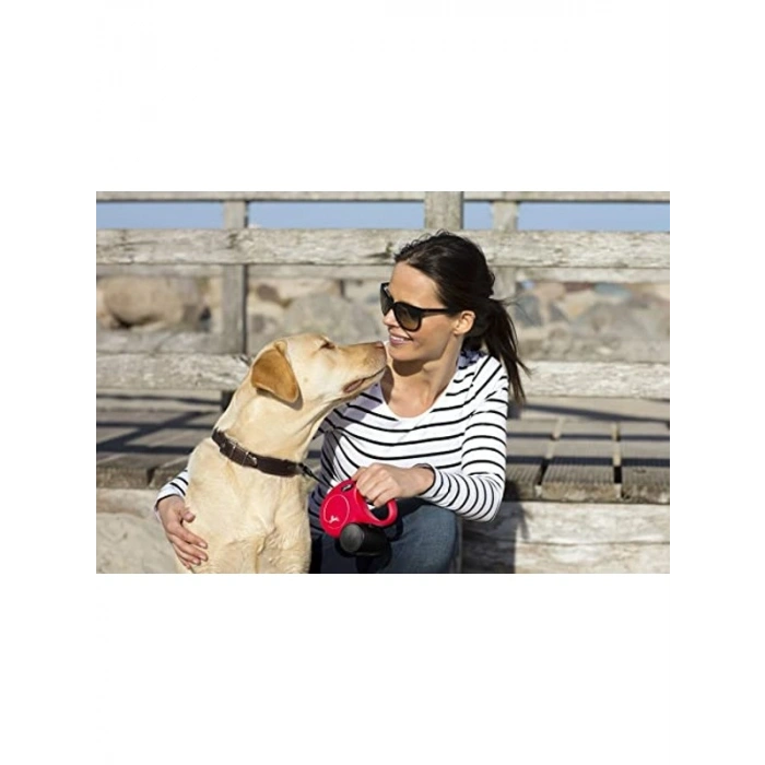 5 Metre İpli Siyah Tasma - M Beden