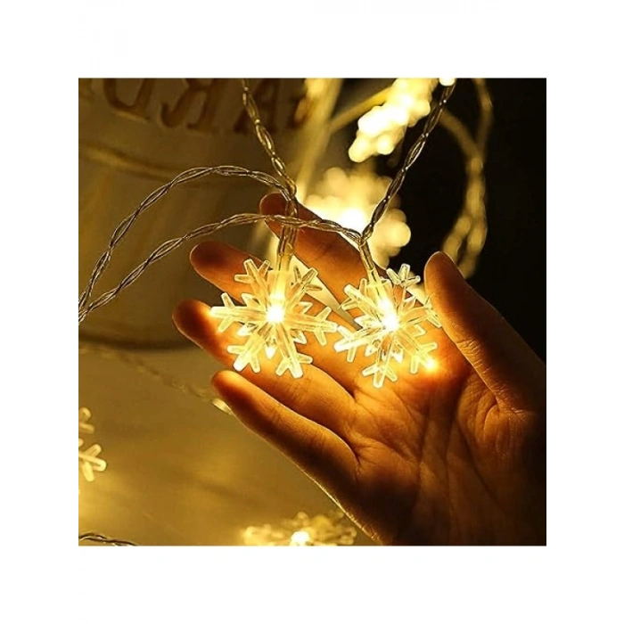 5 Metre LED Işıklı Kar Tanesi Işık Zinciri - Pilli