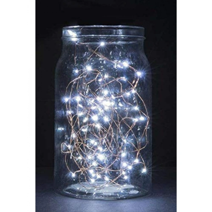 5 Metre Pilli Dekoratif Beyaz Led Aydınlatma Işığı