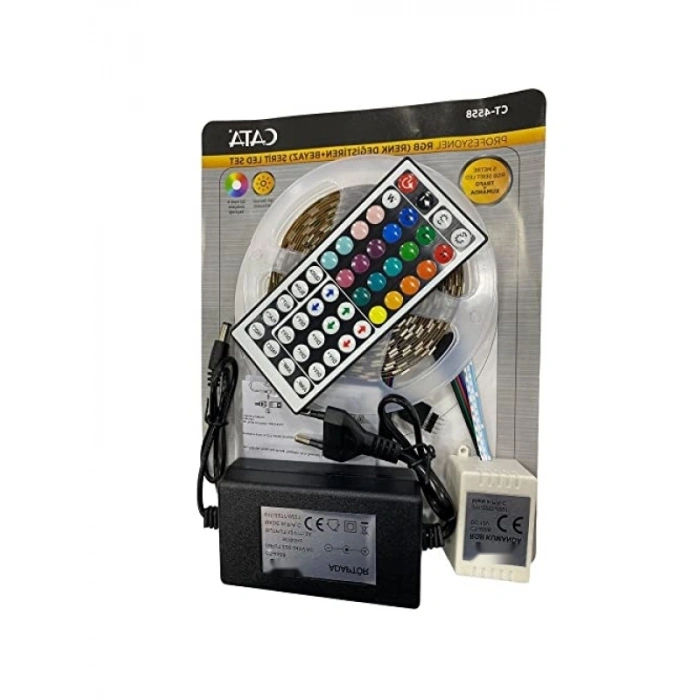 5 Metre Renkli RGB Şerit LED Seti, Kumanda ile