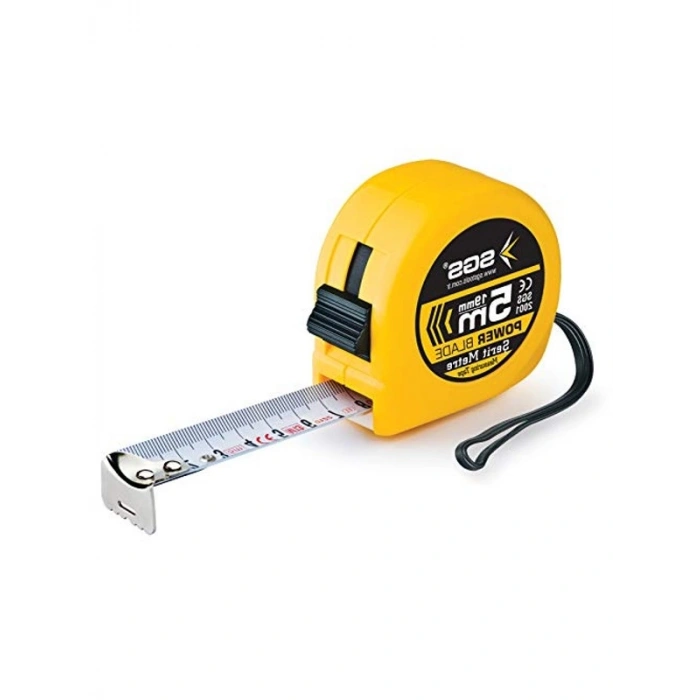 5 Metre Uzunlu 19 mm Çelik Şerit Metre, Dayanıklı