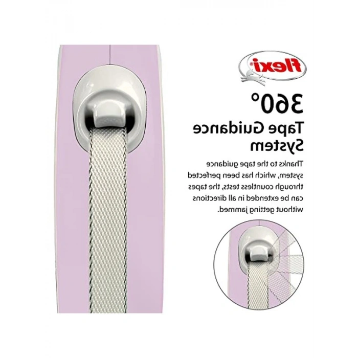 5 metre uzunluğunda pembe şerit tasma, S beden