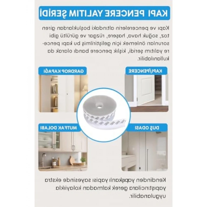 5 Metre Uzunluğunda Şeffaf Silikon Kapı ve Pencere İzolasyon Bandı