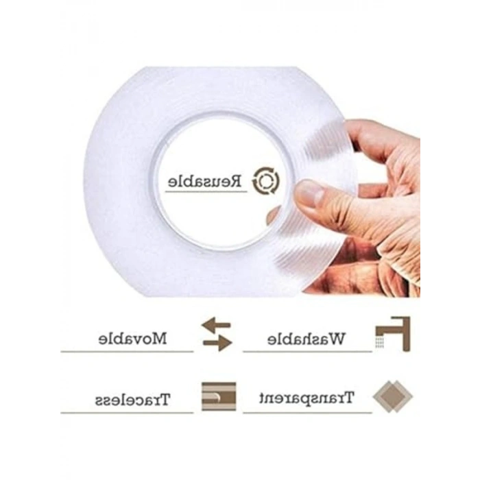 5 Metre Uzunluğunda Su Sızdırmaz Çift Taraflı Şeffaf Bant, 30mm Genişlik