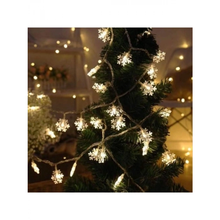 5 Metre Uzunlukta Kar Tanesi LED Işık Seti